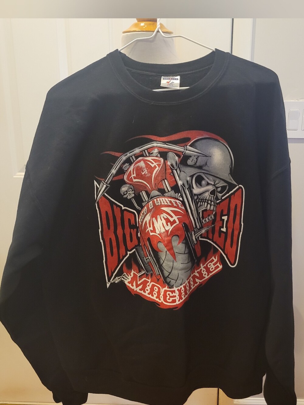 🏍EUC~Black Graphic Motorcycle Skull Sweatshirt